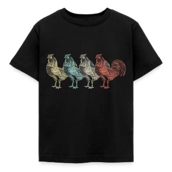 Chicken chickens - Kids' T-Shirt - black - Front - AI Model Kid Female (0cm)