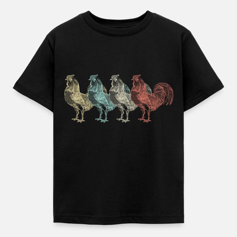 Huhn Hühner - Kinder T-Shirt - Schwarz