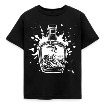 Bouteille de courrier courrier eau secret poste plage - T-shirt Enfant - noir - Devant - AI Model Kid Female (0cm)