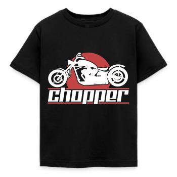 Motorrad Chopper - Kinder T-Shirt - Schwarz - Vorne - AI Model Kid Female (0cm)