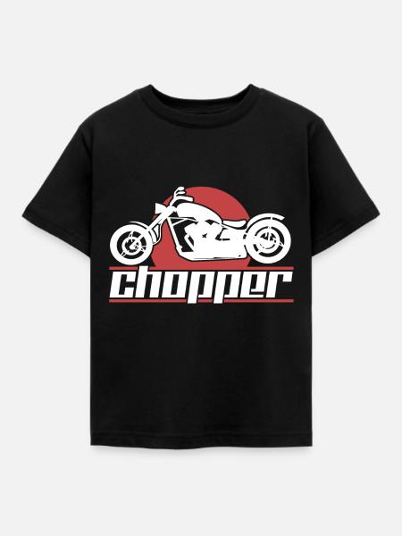 Motorrad Chopper - Kinder T-Shirt - Schwarz