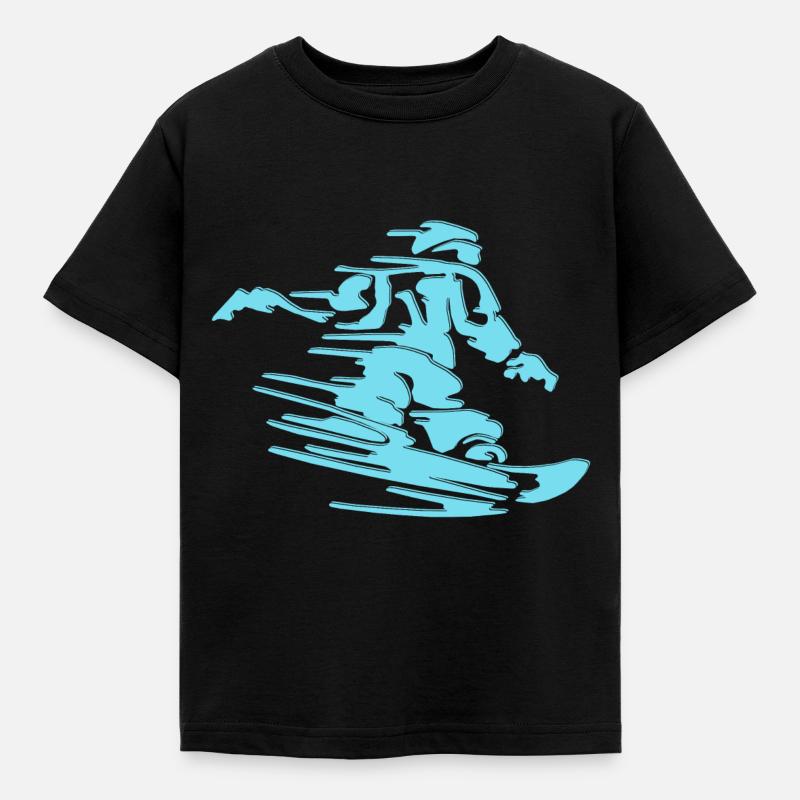 Snowboard - Kinder T-Shirt - Schwarz