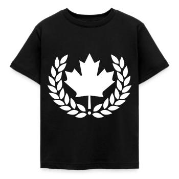 Canada Maple Maple Leaf Amérique du Nord Patrie - T-shirt Enfant - noir - Devant - AI Model Kid Female (0cm)