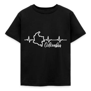 Kolumbien Herzschlag Mittelamerika Lateinamerika - Kinder T-Shirt - Schwarz - Vorne - AI Model Kid Female (0cm)