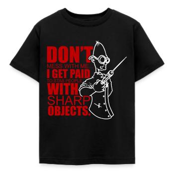 Doctor Doctor Syringe Medicine Doctorate Health - Kids' T-Shirt - black - Front - AI Model Kid Female (0cm)
