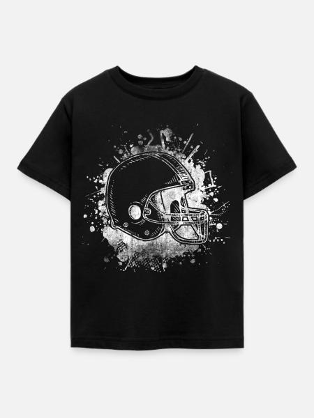 Football Helm - Kinder T-Shirt - Schwarz