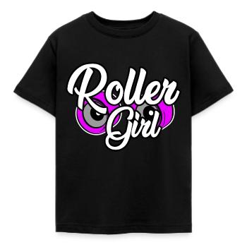 Rollschuhe Roller Girl Frauenpower Mädchenpower - Kinder T-Shirt - Schwarz - Vorne - AI Model Kid Female (0cm)