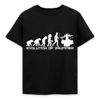 Schlagzeug Entwicklung Evolution Steinzeit Trommel - Kinder T-Shirt - Schwarz - Vorne - AI Model Kid Female (0cm)