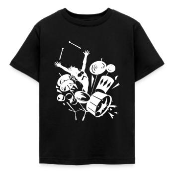 Drums - Kids' T-Shirt - black - Front - AI Model Kid Female (0cm)
