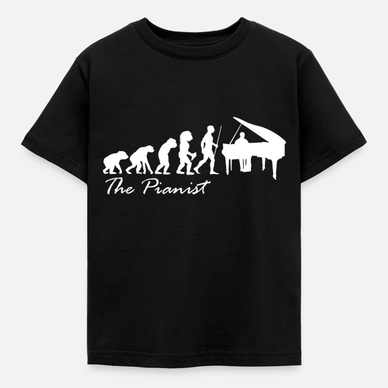 Klavier Evolution - Kinder T-Shirt - Schwarz