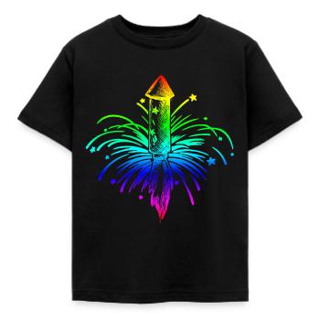 Silvester Feuerwerk - Kinder T-Shirt - Schwarz - Vorne - AI Model Kid Female (0cm)