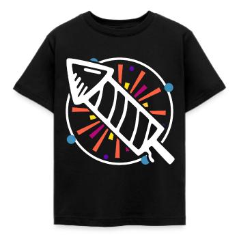 Fusée du nouvel an - T-shirt Enfant - noir - Devant - AI Model Kid Female (0cm)