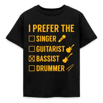 bass player - Kids' T-Shirt - black - Front - AI Model Kid Female (0cm)
