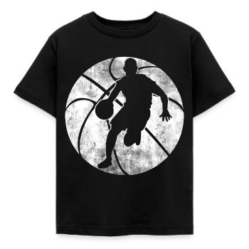 Basketball Basketballer Dribbling Streetball Sport - Kinder T-Shirt - Schwarz - Vorne - AI Model Kid Female (0cm)