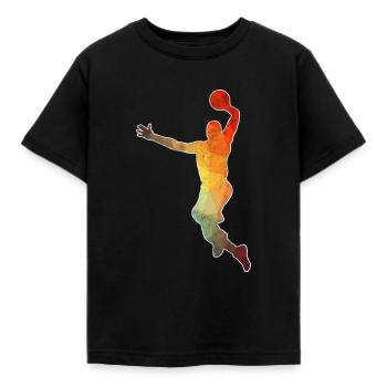 Basketball basketballer basketballmannschaft Spor - Kinder T-Shirt - Schwarz - Vorne - AI Model Kid Female (0cm)