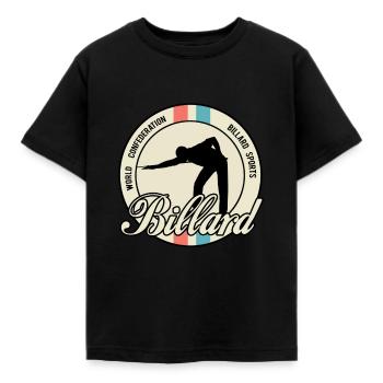 billiard sports. - Kids' T-Shirt - black - Front - AI Model Kid Female (0cm)