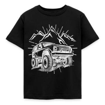 Voiture SUV SUV Jeep Terrain Mountain Tuning PS - T-shirt Enfant - noir - Devant - AI Model Kid Female (0cm)
