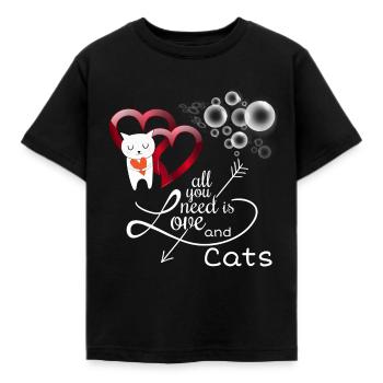 Amis chat, dire chat - T-shirt Enfant - noir - Devant - AI Model Kid Female (0cm)