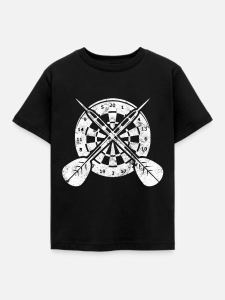 Dartscheibe Dartpfeile - Kinder T-Shirt - Schwarz