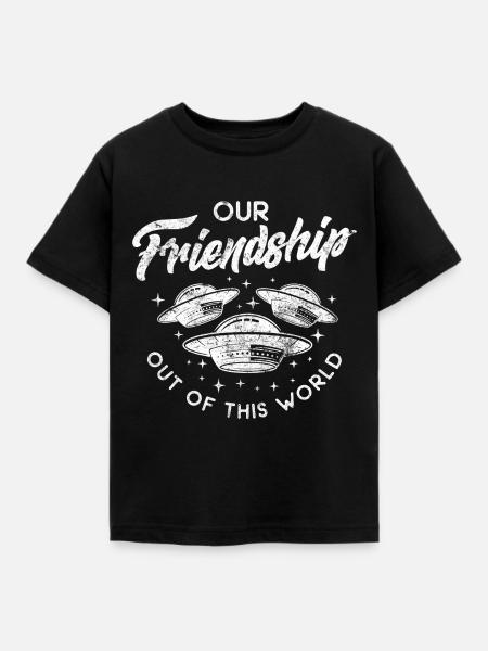 Freundschaft zitat - Kinder T-Shirt - Schwarz