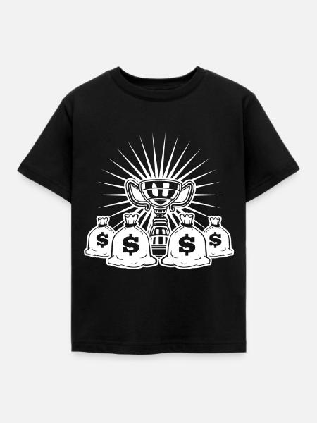 gewinner pokal sieger geld - Kinder T-Shirt - Schwarz
