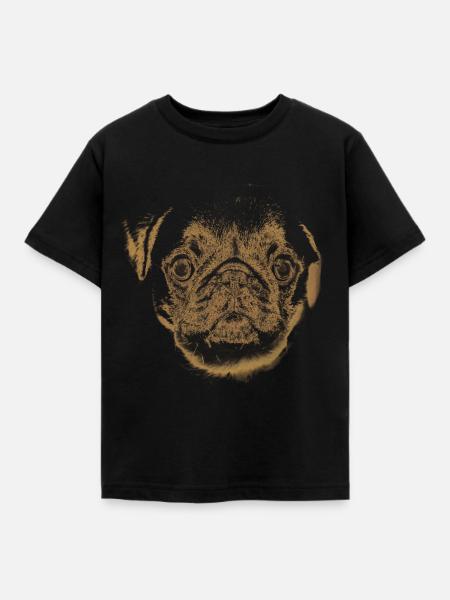 Mops - Kinder T-Shirt - Schwarz