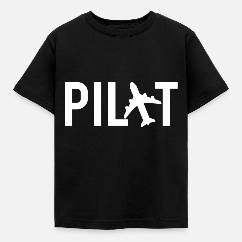 Pilot Piloten Flugzeug Co Pilot Beruf Geschenk - Kinder T-Shirt - Schwarz
