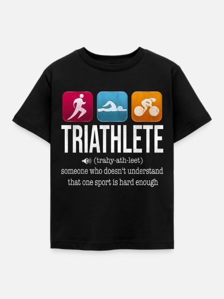 Triathlet - Kinder T-Shirt - Schwarz