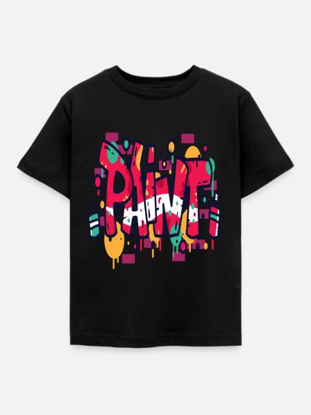 Graffiti Paint - Kinder T-Shirt - Schwarz