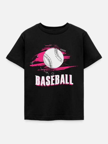 Baseball Baseballteam Baseballschläger - Kinder T-Shirt - Schwarz