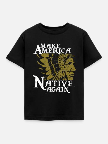 Indianer - Kinder T-Shirt - Schwarz