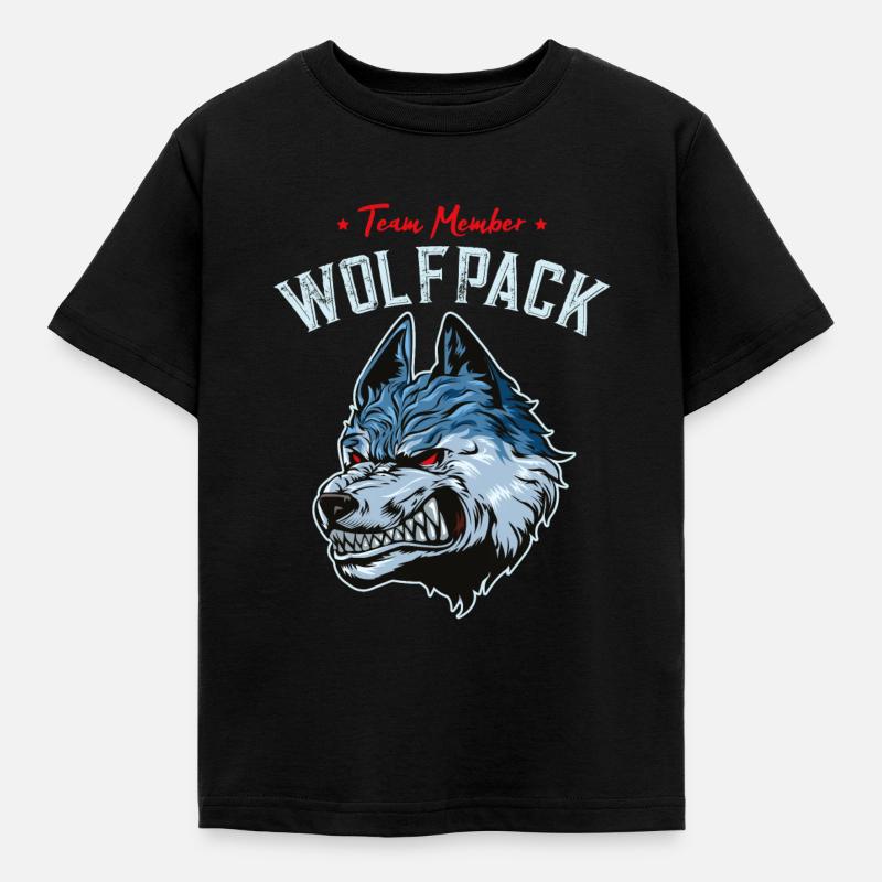 wolf wolfpack team - Kids' T-Shirt - black
