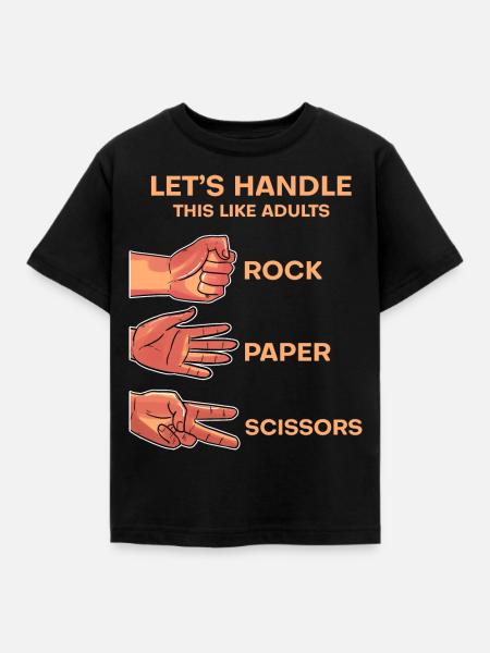 Schere Stein Papier - Kinder T-Shirt - Schwarz