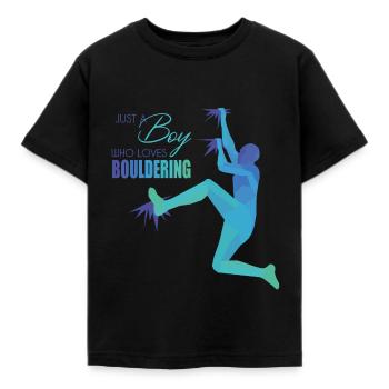 Bouldern - Kinder T-Shirt - Schwarz - Vorne - AI Model Kid Female (0cm)