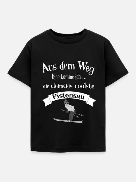 Pisten - Skifahren Shirt - Kinder T-Shirt - Schwarz