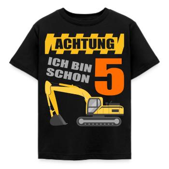 5 Jahre Kinder Geburtstag Bagger Geschenk - Kinder T-Shirt - Schwarz - Vorne - AI Model Kid Female (0cm)