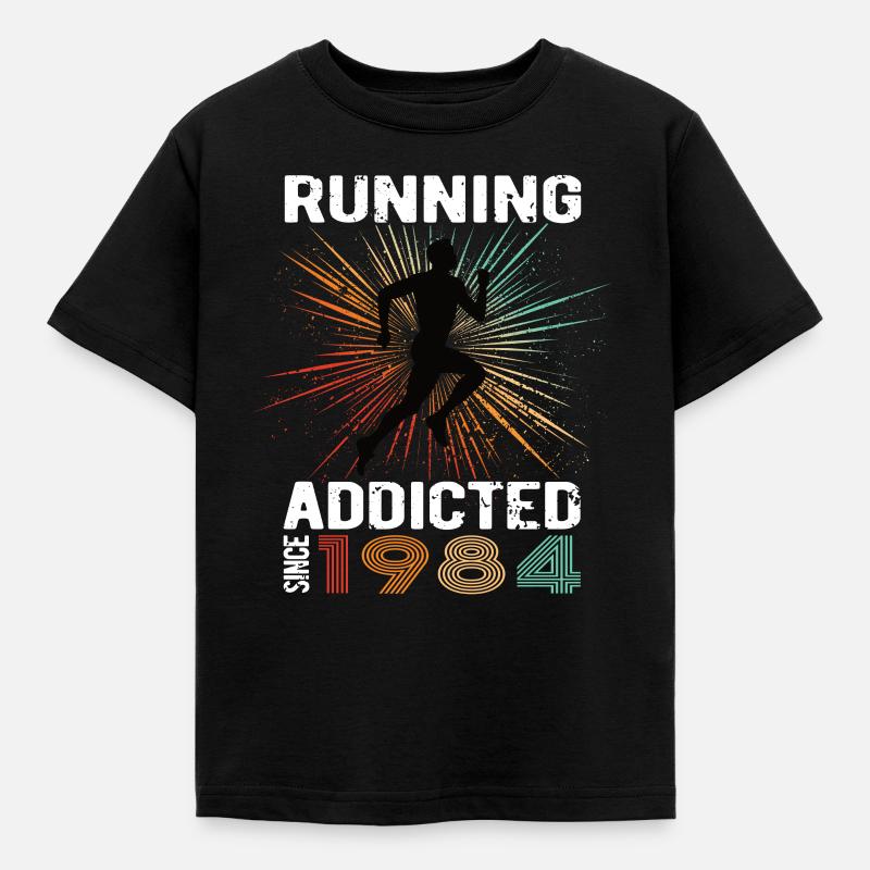 Running Vintage Running Addicted runner jogger 1984 - T-shirt Enfant - noir