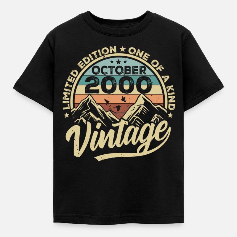 Octobre 2000 Anniversaire 2000 Né Octobre 2000 - T-shirt Enfant - noir