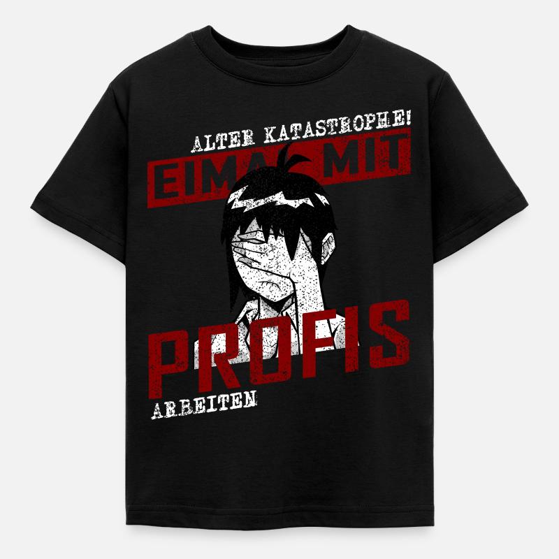 Old disaster! Work with professionals once - Kids' T-Shirt - black