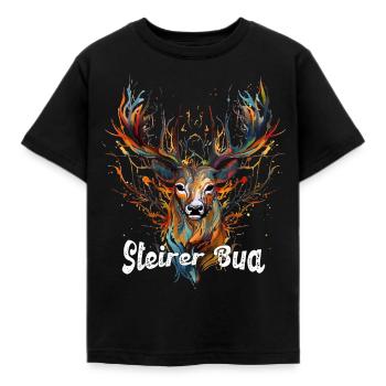 Steirer Bua mit Hirsch Steiermark Design Steirer - T-shirt Enfant - noir - Devant - AI Model Kid Female (0cm)