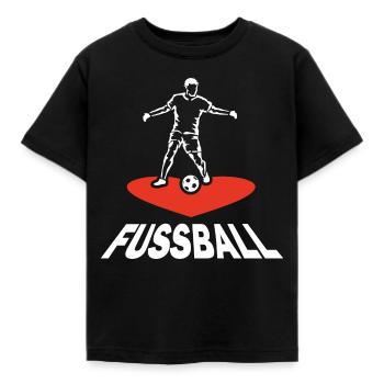 Motiv Ich liebe Fußball Geschenk Fußballer - Kinder T-Shirt - Schwarz - Vorne - AI Model Kid Female (0cm)