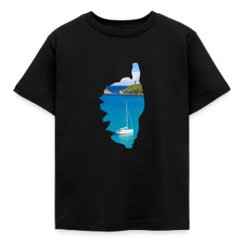 Paysage Corse - T-shirt Enfant - noir - Devant - AI Model Kid Female (0cm)