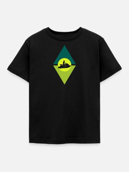 Jetski Wakeskate Jet Ski - Kinder T-Shirt - Schwarz