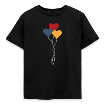 bunte Luftballons - Kinder T-Shirt - Schwarz - Vorne - AI Model Kid Female (0cm)
