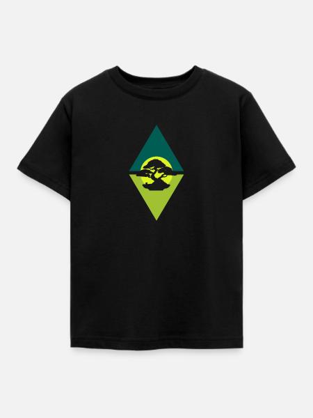 Baum Wachsen Bonsai - Kinder T-Shirt - Schwarz