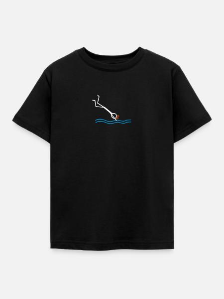 springen / schwimmen - Kinder T-Shirt - Schwarz
