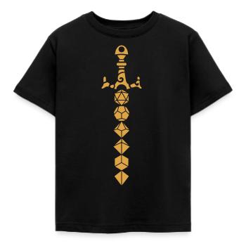 L’ÉPÉE dés Gamer Jeu de plateau dragon cadeau - T-shirt Enfant - noir - Devant - AI Model Kid Female (0cm)
