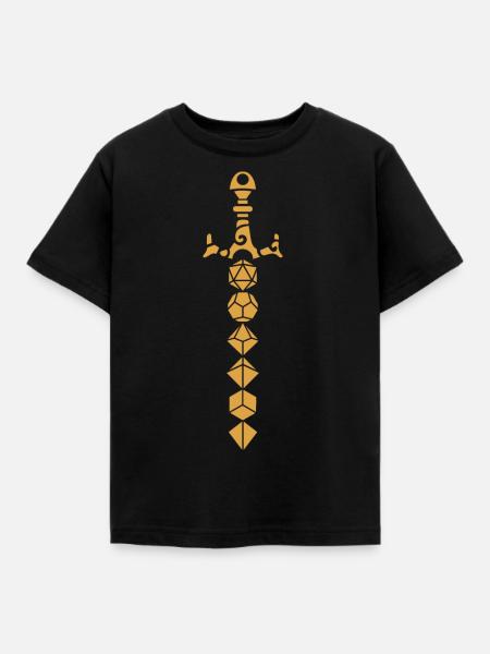 SCHWERT Würfel Gamer Brettspiel Drachen Geschenk - Børne-T-shirt - sort