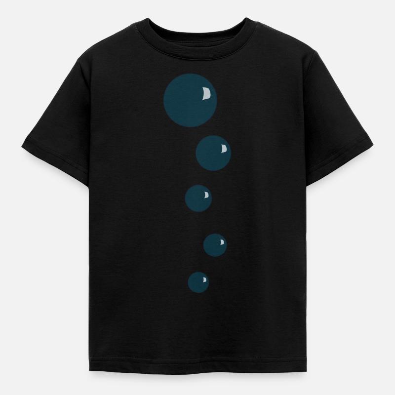 Bubbles Wasserperlen - Kinder T-Shirt - Schwarz