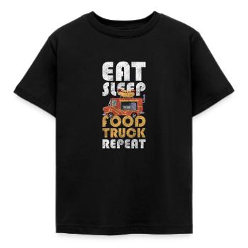 Foodtruck Event Speisen Imbisswagen - Kinder T-Shirt - Schwarz - Vorne - AI Model Kid Female (0cm)